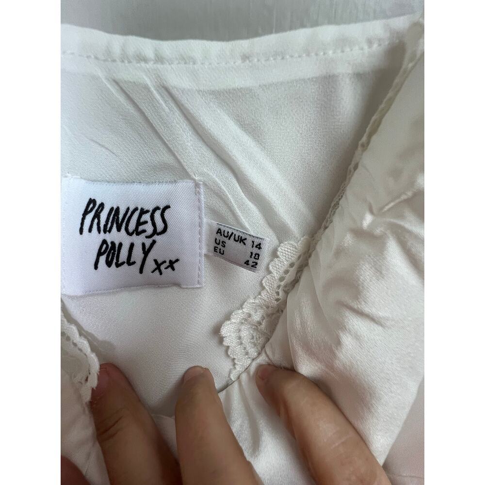 Princess Polly Snowbird Mini Silky Dress White Lace Size 10 - Picture 2 of 14